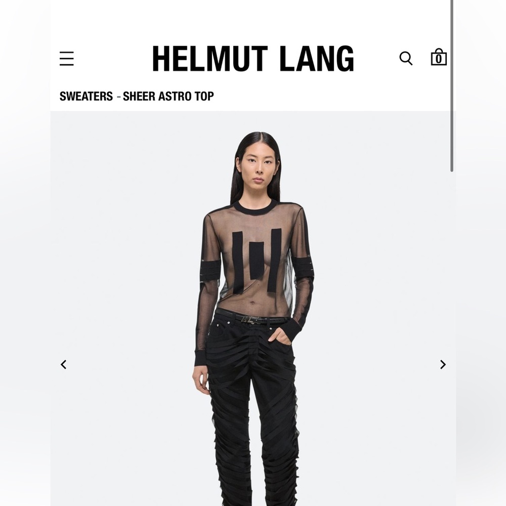 Helmut Lang Sheer Black Astro Top